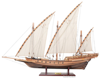 Pirate Xebec Galley Wooden Model 35'' Corsair Barbary Mediterranean Sailing Ship