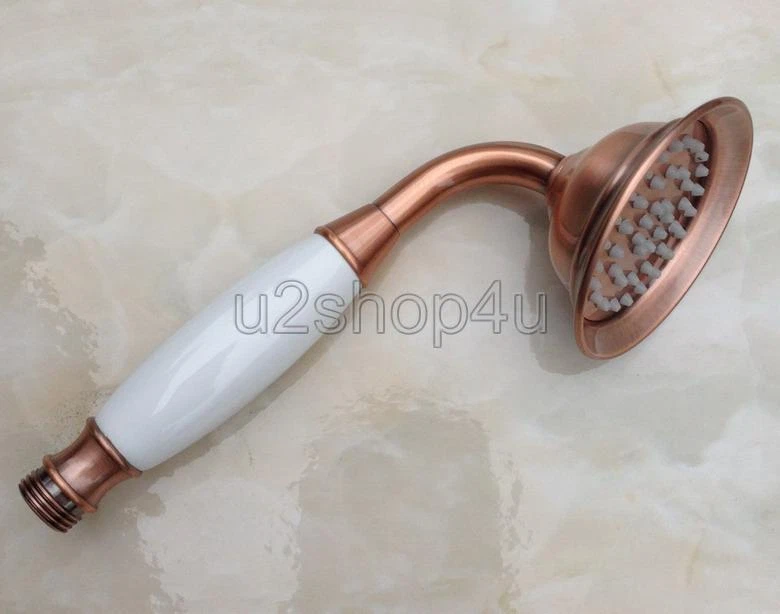 Antique Red Copper Telephone Ceramics Hand Held Bathroom Shower Head Uhh015