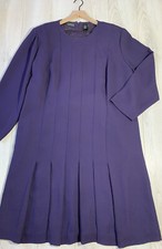 Elisabeth Purple Pleated Back Belted Accent Midi Dress Sz 20