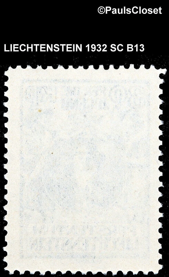 LIE 1932 SC B13 LIECHTENSTEIN PRINCE FRANCIS I 30rp + 10rp ULTRAMARINE MNH OG VF — 第 2/2 张图片