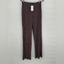 Mango Purple Flower Hippie, Retro  Fit & Flare Pants NWT Size Women's Large