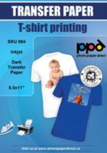 PPD Inkjet Iron-On Dark T Shirt Transfers Paper LTR 8.5x11