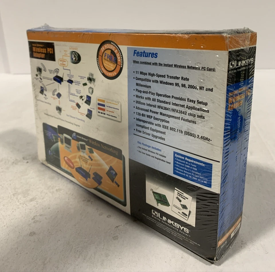 Linksys Instant Wireless PCI Adapter Model WDT11 New Vintage  - Image 2 of 3