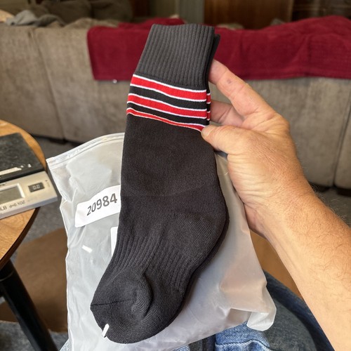 4 Pairs Kids Youth Soccer Socks Knee High Striped Socks Black/Red Value Pack