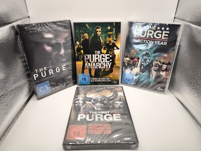 The Purge 1+2+3+4 - Die Säuberung + Anarchy + Election Year + First Purge 3x NEU