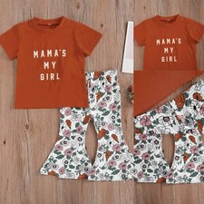 Toddler Suit Summer Baby Girl Clothes 2Pcs Letter T-Shirt Pants Outfits set