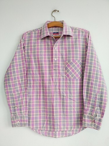 45RPM forty five RPM studio by R NMD pullover purple plaid checks shirt size 1 - Picture 2 of 9