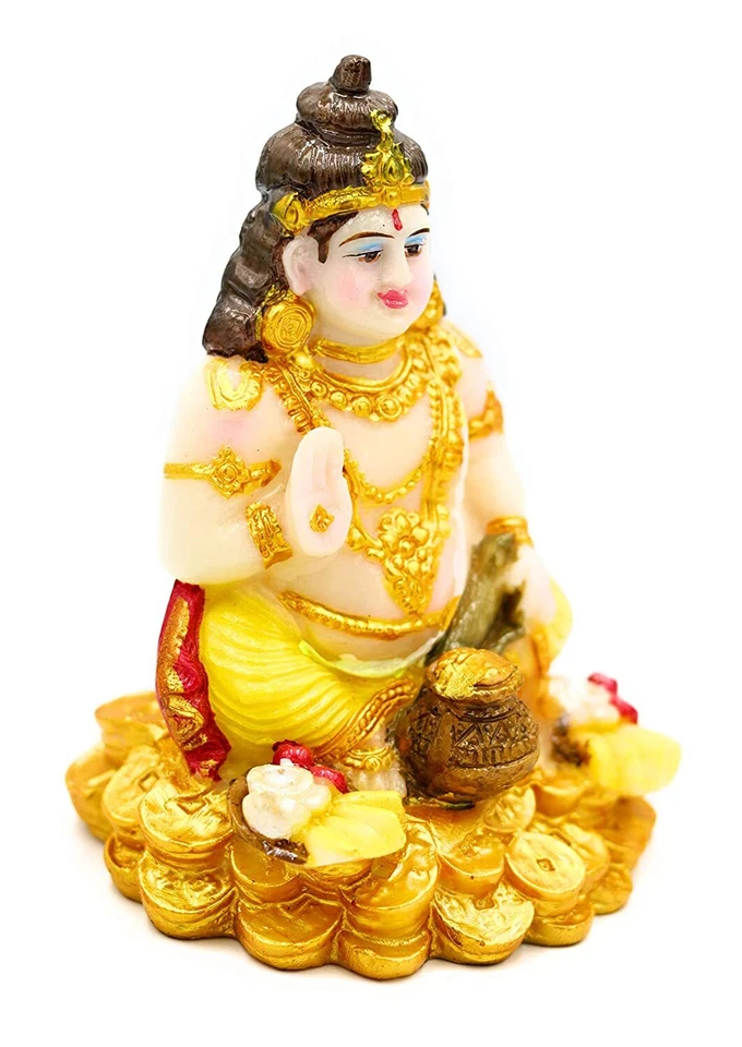 Pieza de exhibición artesanal de ídolo Kuber Maharaj de poliestireno para decoración de sala de estar Foto 3 de 4