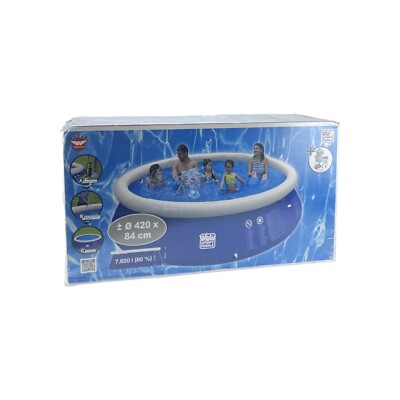 Happy People Quick Up Pool Set 420 x 84 cm mit Filterpumpe 7.820 Liter rund blau