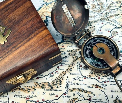 Soldiers Military Thumb Compass Vintage Brass WW2 1940 Navigation World War