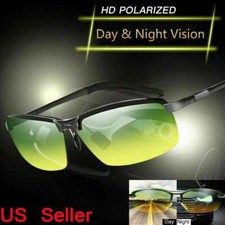 Tac HD Polarized Day  Night Vision Glasses Aviator Men Women Driving sunglasses