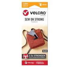 VELCRO(R) Brand Sew On Strong Tape 2.5"X1" 8/Pkg-Black (Pack of 2)