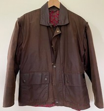 John Partridge Waxed Cotton Coat Uk Size S, Leather Collar, Paisley Lining