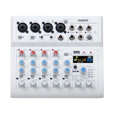 Audio Sound Card Mixer USB BT Audio Mixer Recording 48V Phantom Power