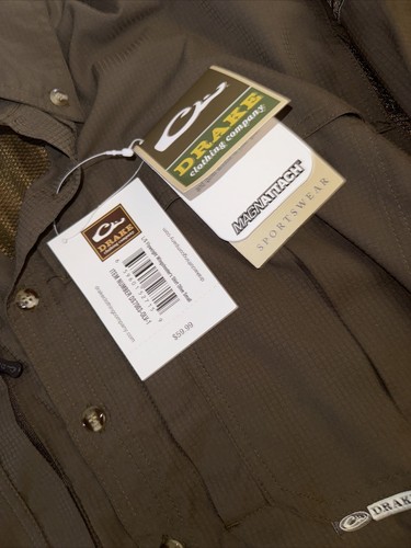 DRAKE WATERFOWL SYSTEMS FLYWEIGHT WINGSHOOTER'S SHIRT LONG SLEEVE Olive Color - Picture 4 of 11