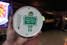 RARE 1960s EN-AR-CO MOTOR OIL GAS STATION DEALER  METAL THERMOMETER SIGN BOY