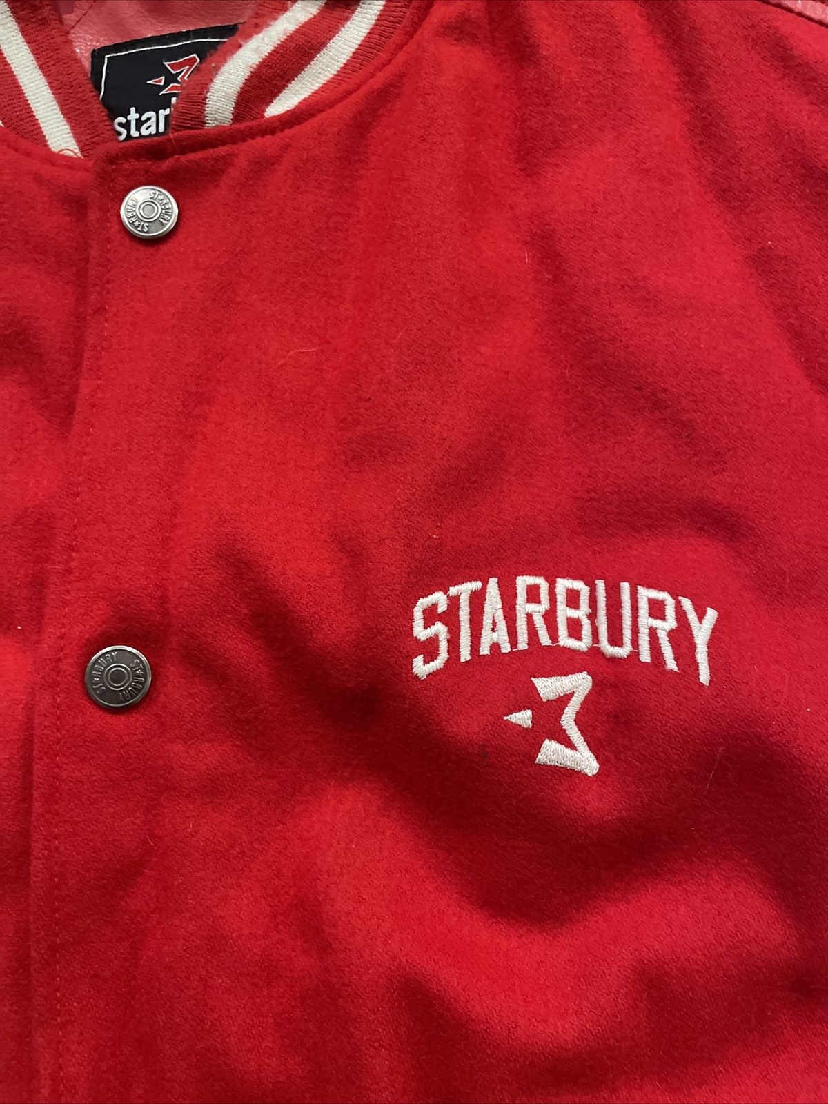 Vintage Stephon Marbury Starbury Red Cream Varsity Ba… - Gem display picture 1