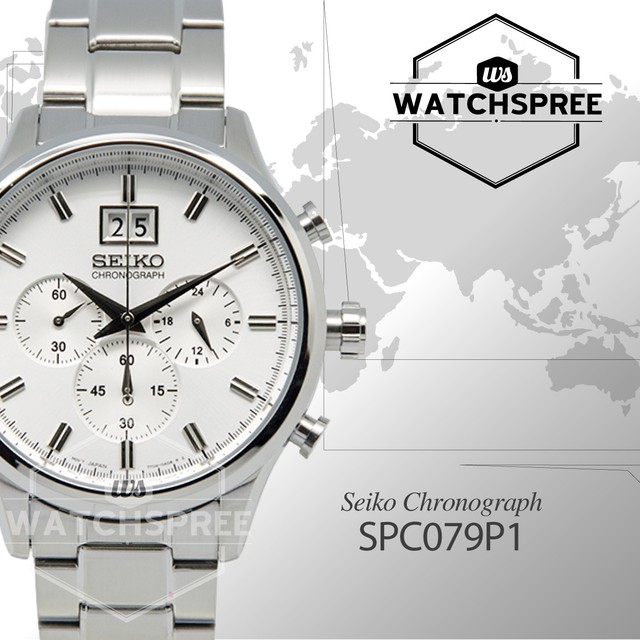 seiko chronograph white dial