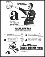 ADVERTISEMENT MOKA EXPRESS BIALETTI COFFEE MAKER EDI CAMPAGNOLI CRUSINALLO 1957