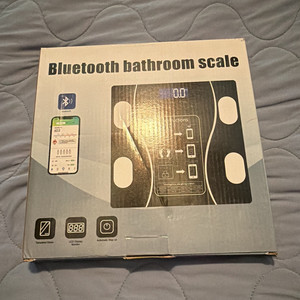 Bluetooth Smart Digital Bathroom Body Weight Scale, Black Glass, Modern Style
