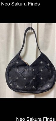 ESCADA Black Quilted Handbag with Patterned Cross Design