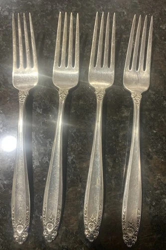 Set of 4 International Sterling Prelude Dinner Forks