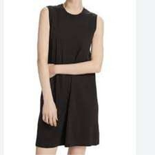 ATM Anthony Thomas Melillo Black Cotton Muscle Sleeveless Pocket Dress Small