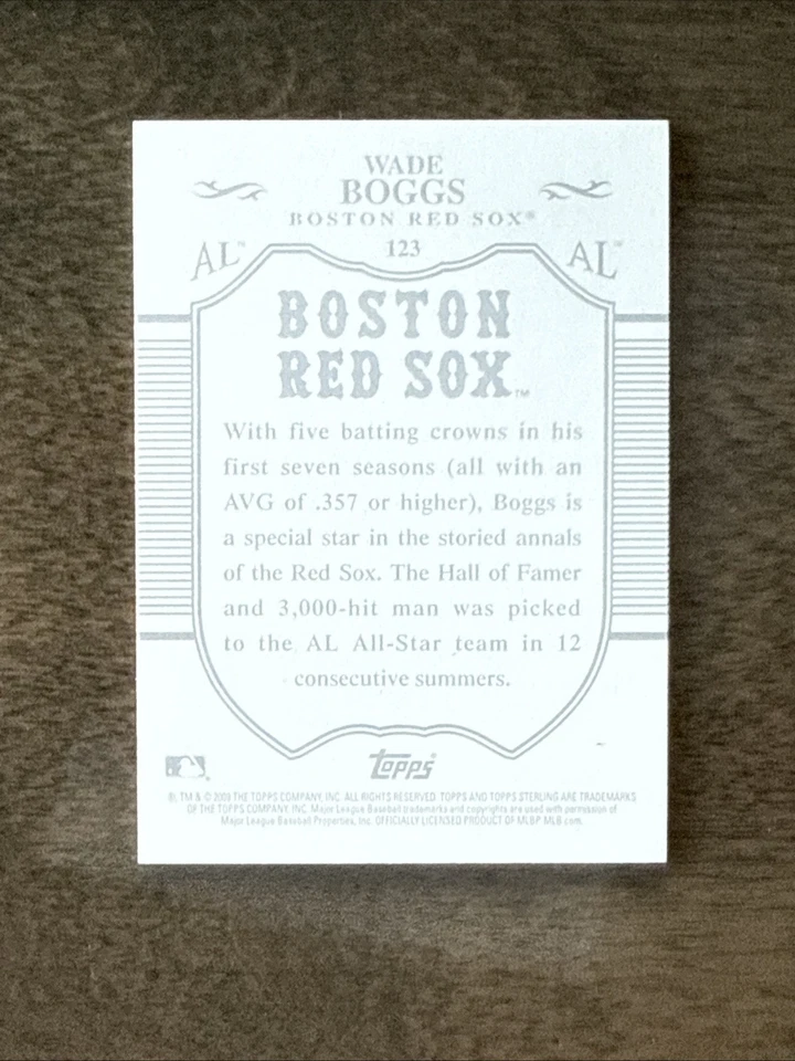 2009 Topps Sterling - Wade Boggs #123 /250 - Image 2 of 2
