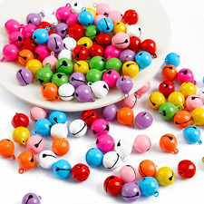 100 Pieces Craft Jingle Bells Colorful Charm Pendant Bead Bells for Pet Collar J