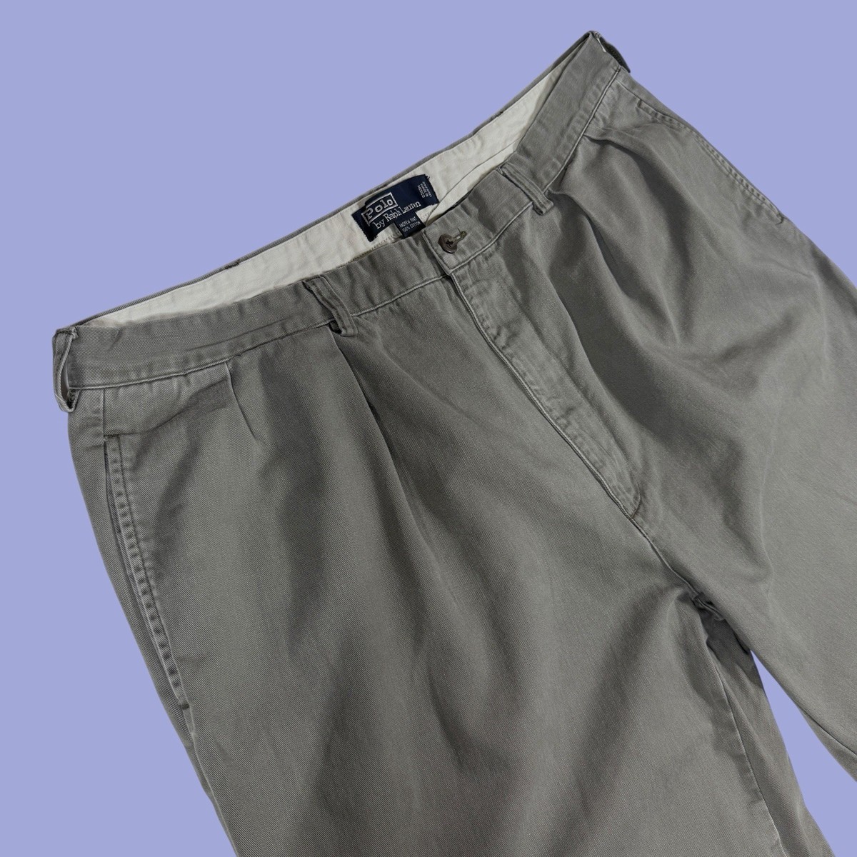 Polo by Ralph Lauren Andrew Pant グレー Vtg Polo Ralph Lauren Classic Chino Andrew Pant Pleated Gray Men's