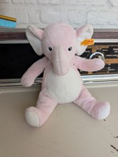 Steiff Soft Cuddly Friends Baby Eli Pink Elephant Plush 10" Button In Ear 080470