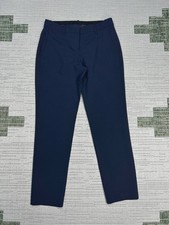 Theory Testra Ankle Pants Womens 2 Blue Wool Stretch Mid Rise Straight Leg