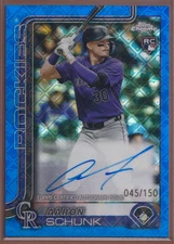 Aaron Schunk RC #RA-AS-2025 Topps Chrome Blue Logofractor  Auto #'d /150-0032