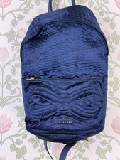 Ted Baker Blue Velvet Quilted Mini Backpack with Bow Ted Baker London Velvet Bow Mini Backpack NAVY DARK BLUE  main image 4