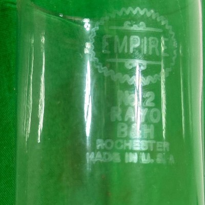 Antique Marked Empire #2 RAYO B & H Rochester Kerosene Oil Lamp 2 5/8  Chimney