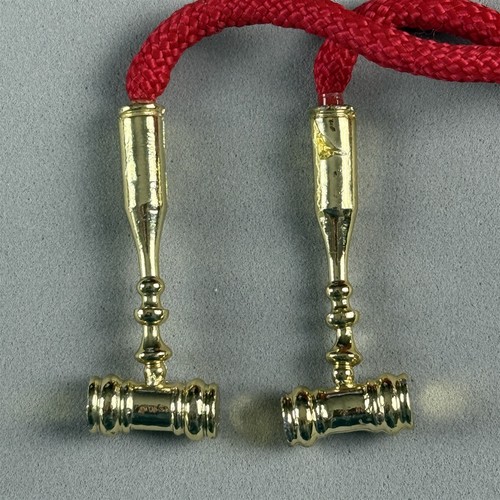 IOOF Order Of Odd Fellows Past Grand Officer Emblem Gavel Red Rope Bolo Neck Tie - Picture 3 of 6