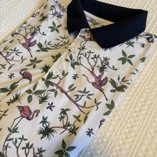 Men's Puma White Flamingo Lagoon Size XL Golf polo Shirt