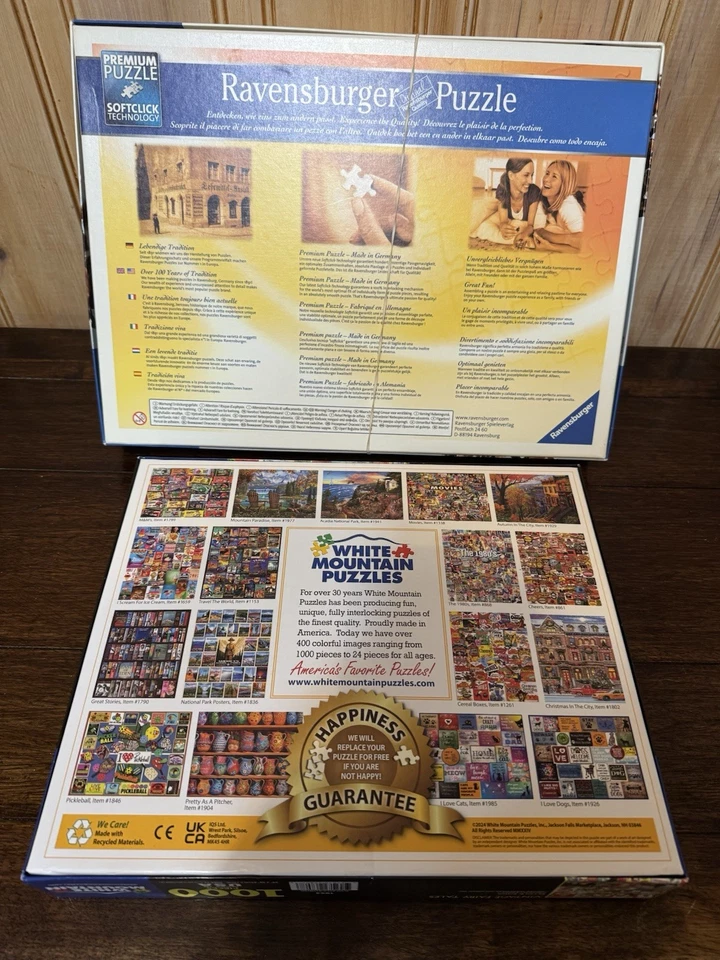 Lote Set 2 1000 Rompecabezas White Mountain Ravensburger Dogs Vint Fairy Tales Foto 4 de 4