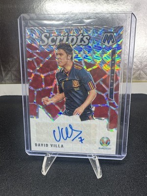 2020-21 Mosaic UEFA Euro David Villa SPAIN Scripts Auto Prizm SM-DV