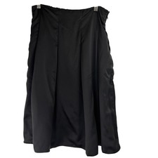 Armani Collezioni Black Silk Fit  Flare Skirt Size 6