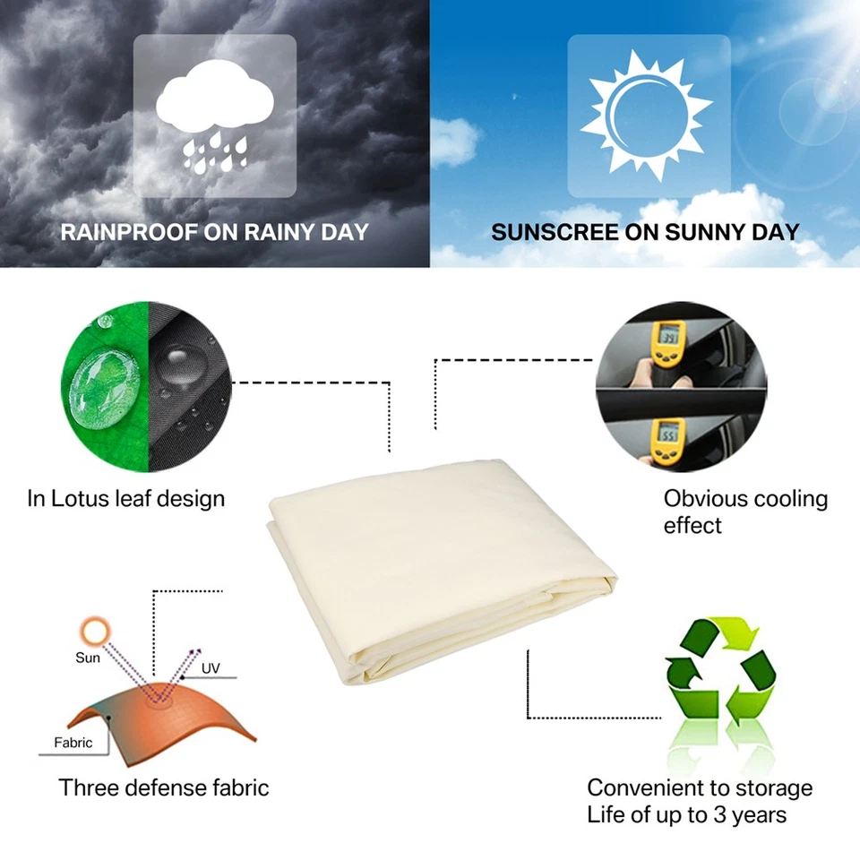 Rectangle Sun Shade Sail 98% UV Block 320GSM / 420D Extra Heavy Duty Shade Cloth - image 3 of 4