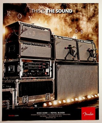 Royal Blood Mike Kerr Fender Amps Print Ad 2015 The Dome Brighton UK Ephemera