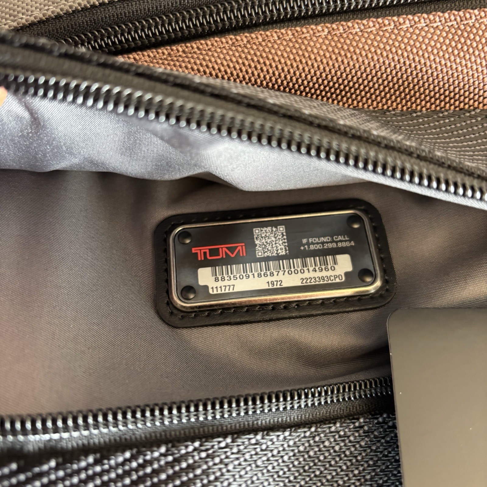 TUMI Higgins Sling Crossbody Day Bag Copper Gray and Black Ballistic Nylon image 5