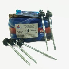 50x Fibre Cement Self Drilling Screws 6.3x130mm JCP Heavy Duty Zinc Plated Steel