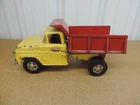 vintage TONKA 1961 dump truck pressed steel toy yellow red Grading Service