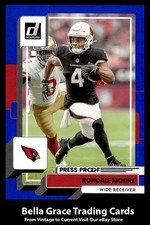 2022 Panini Donruss Rondale Moore #4 Arizona Cardinals Blue Press Proof