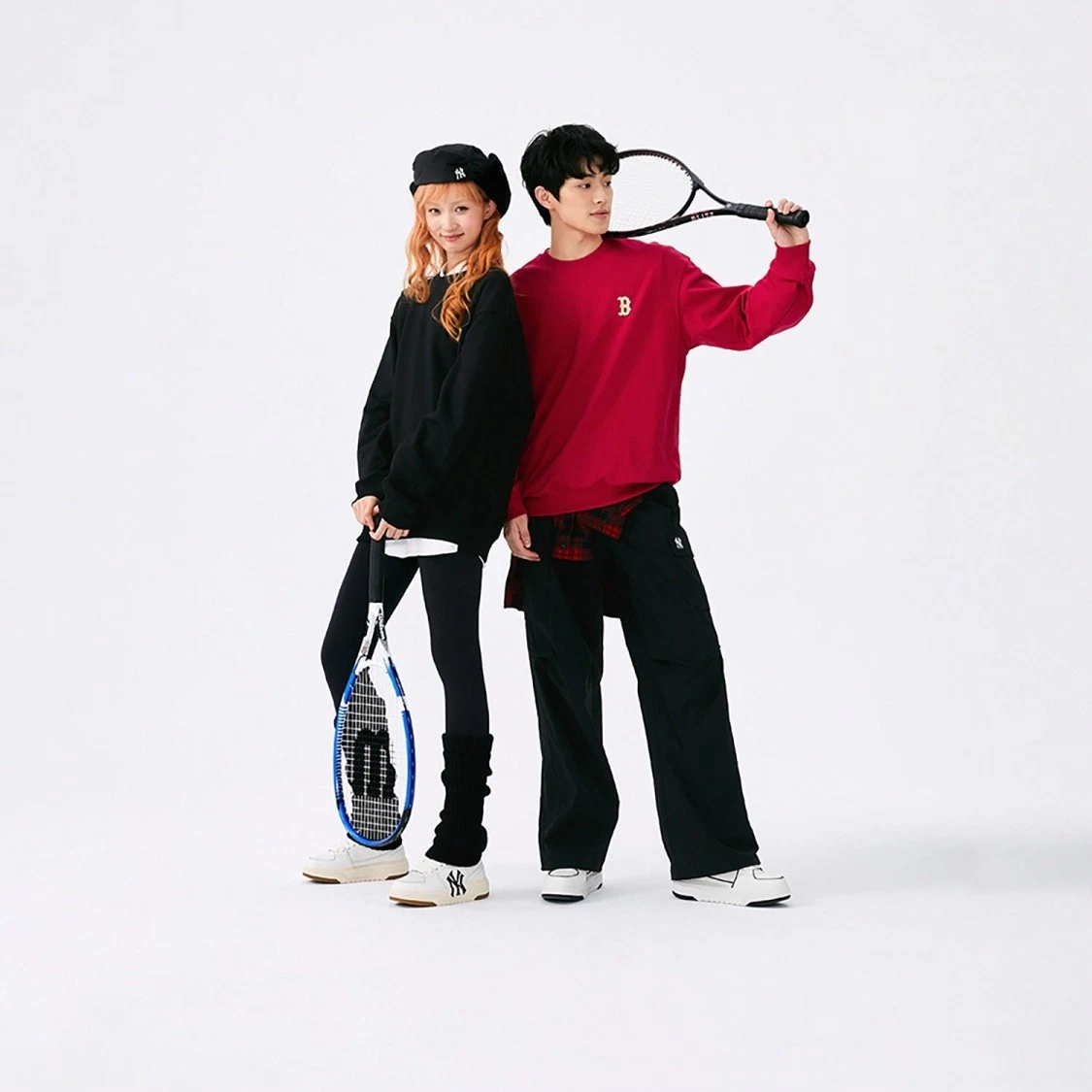 Printed Pattern Solid Color Loose Fit Long Sleeve Sweatshirt Unisex Dark Red