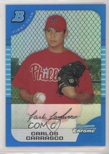 2005 Bowman Chrome First Year Blue Refractor 53/150 Carlos Carrasco #313 1t4