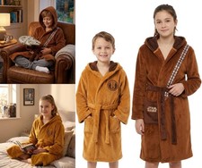 Star Wars Dressing Gown Unisex Kids Jedi Chewbacca Novelty Wrap Robe Nightwear