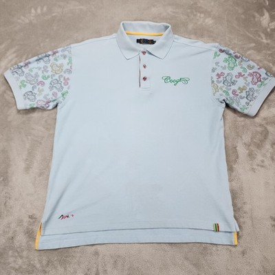 Coogi Polo Shirt Mens XL Paisley Short Sleeve Embroidered Casual